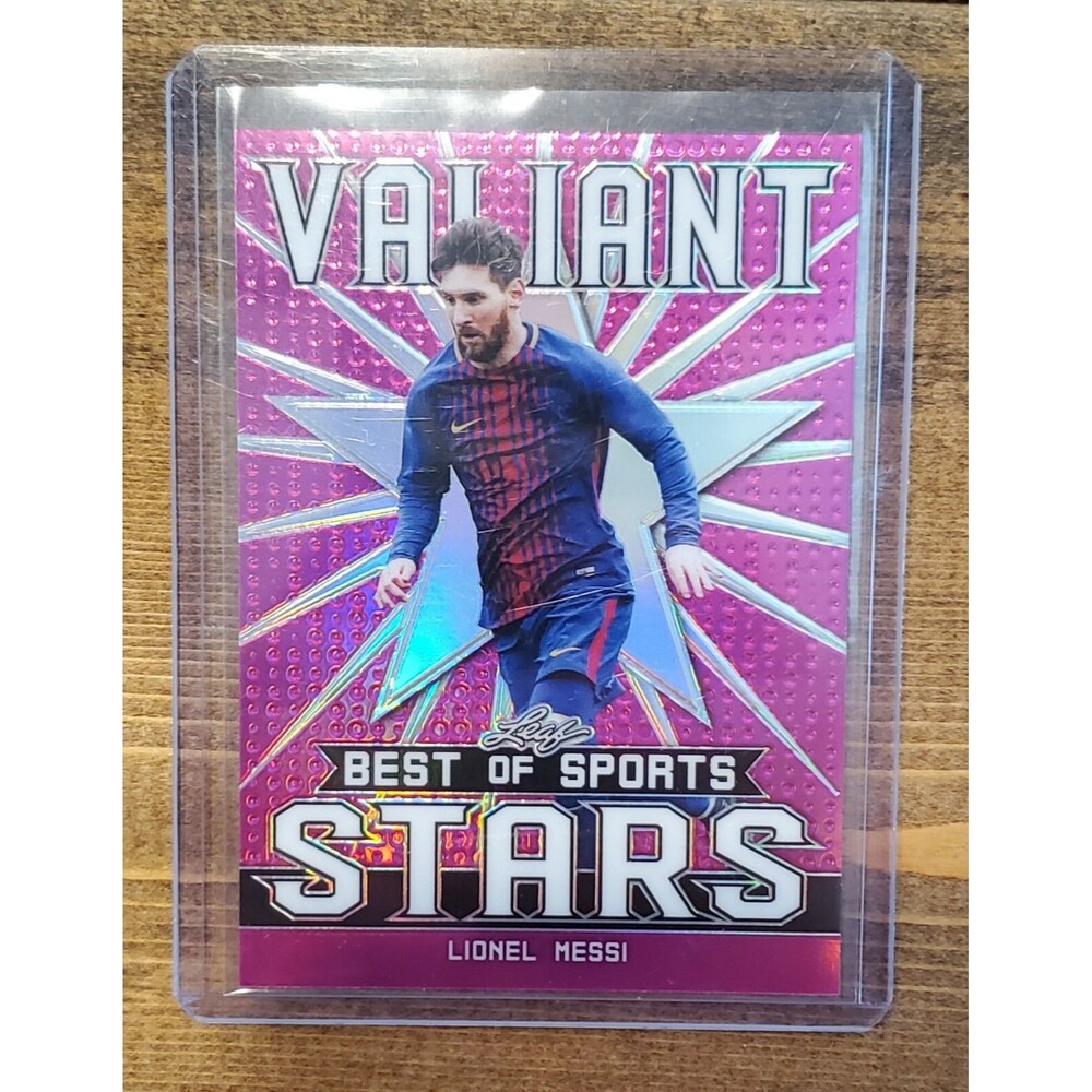 2020 Leaf Valiant Lionel Messi Best Of Sports Valiant Stars 2/15 Refractor Pink